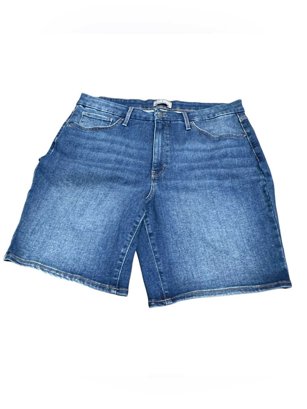 Falls Creek Women’s Denim Shorts Size 18 Blue Mid Rise Stretch Casual Jean Short